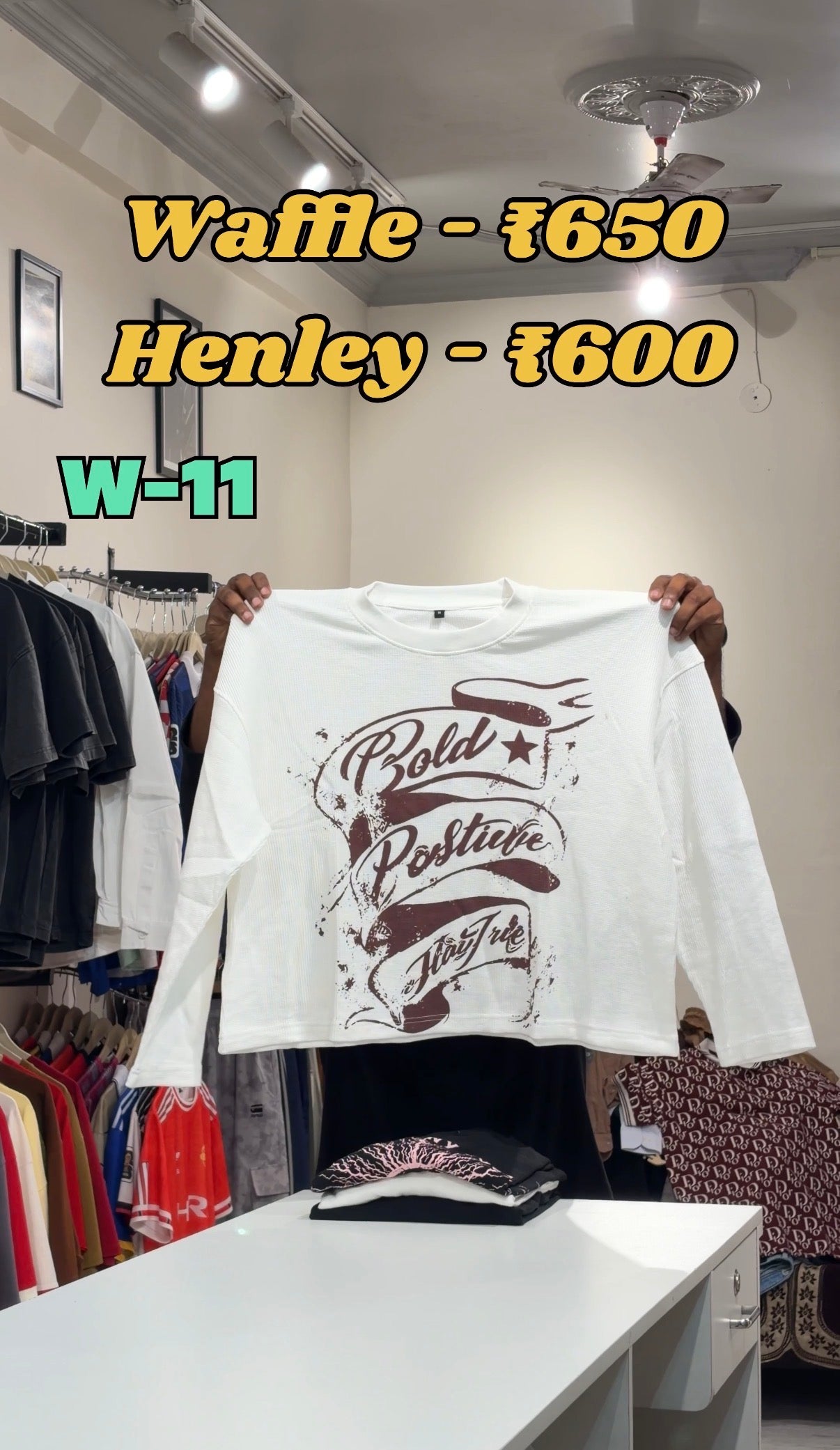 W-11 Boxy Fit Waffle Tee