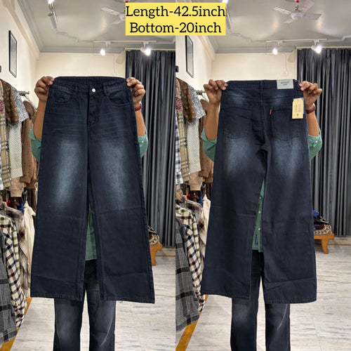 02 Men’s Black Straight Fit Denim Jeans – Whisker Wash