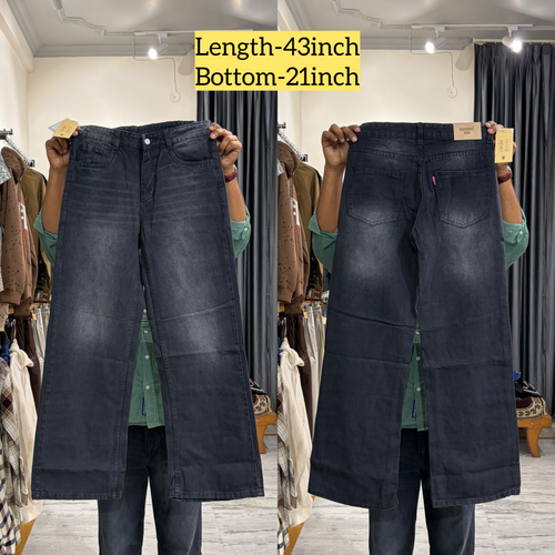 04 Men’s Black Wide Leg Denim Jeans